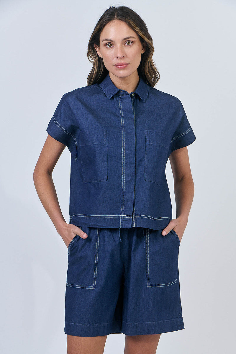 Linen Short - Chambray