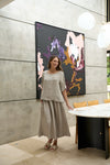 Linen Skirt - Cement