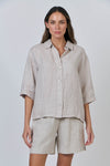 Linen Shirt 3/4 Sleeve - Dune