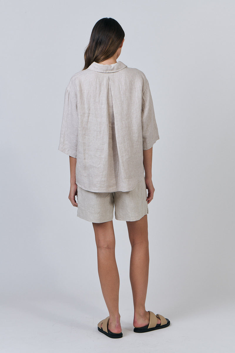 Linen Shirt 3/4 Sleeve - Dune