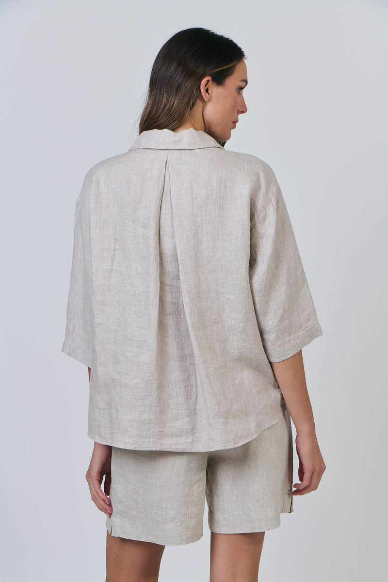 Linen Shirt 3/4 Sleeve - Dune