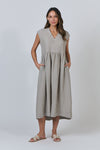 Linen Dress - Cement