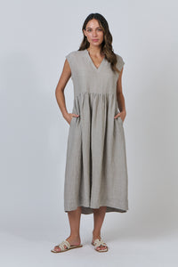 Linen Dress - Cement