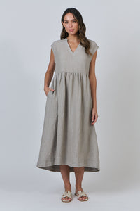 Linen Dress - Cement