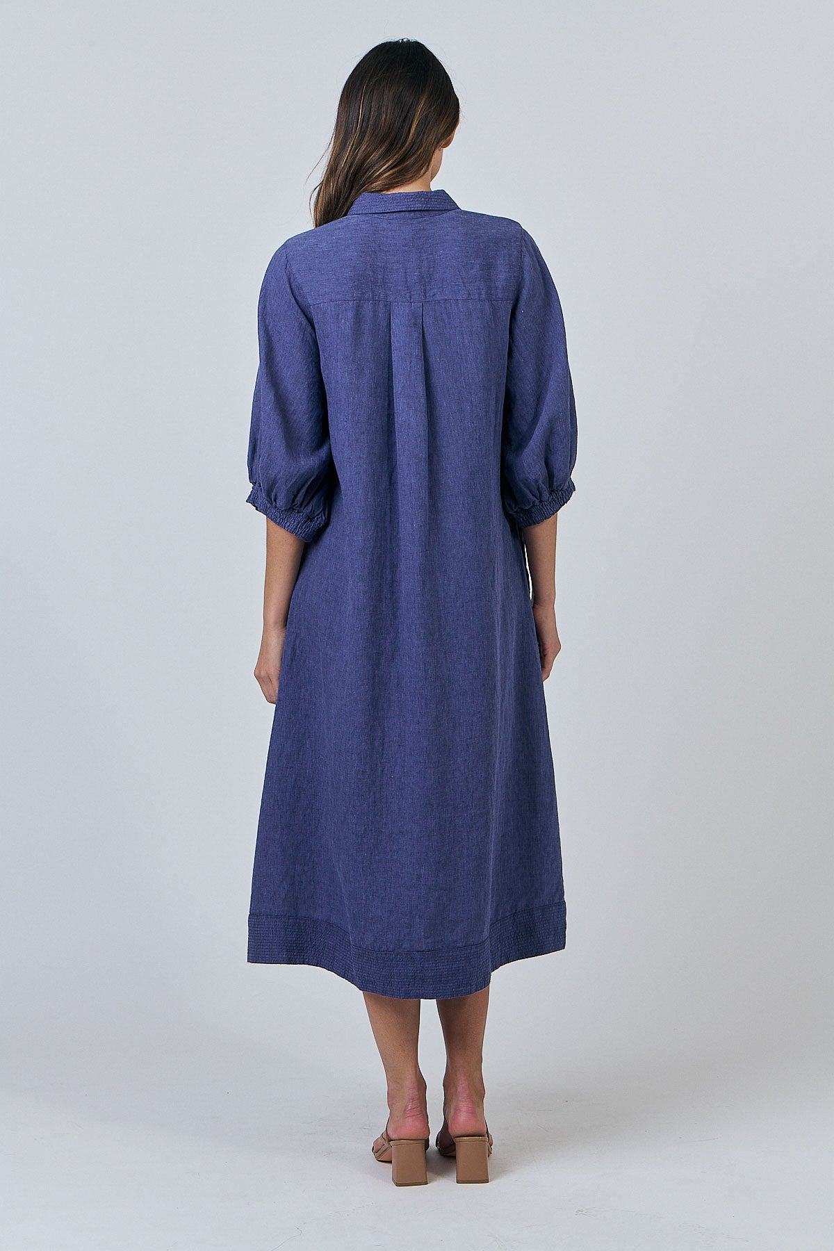 Linen Dress - Blueberry