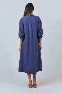 Linen Dress - Bluberry