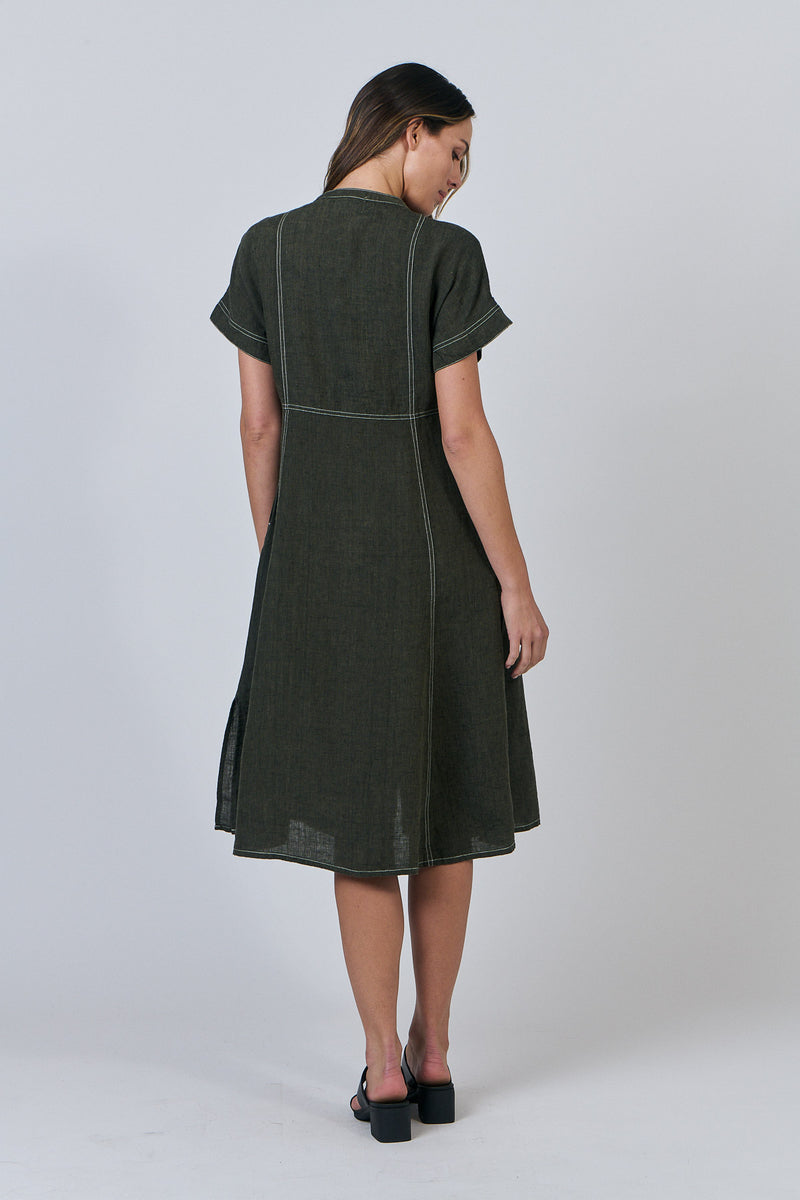 Linen Dress - Licorice