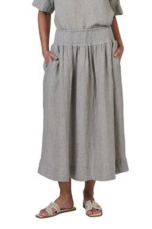 Linen Skirt - Cement