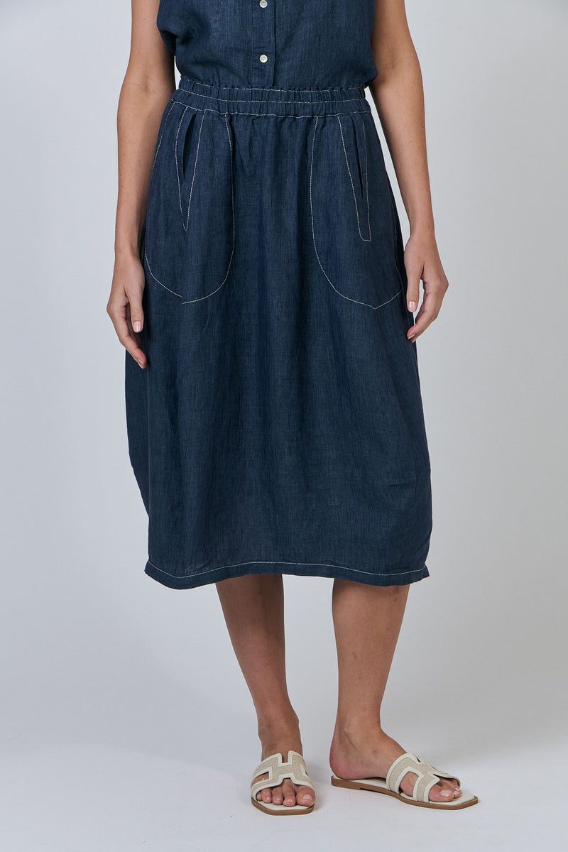 Linen Skirt - Poseidon