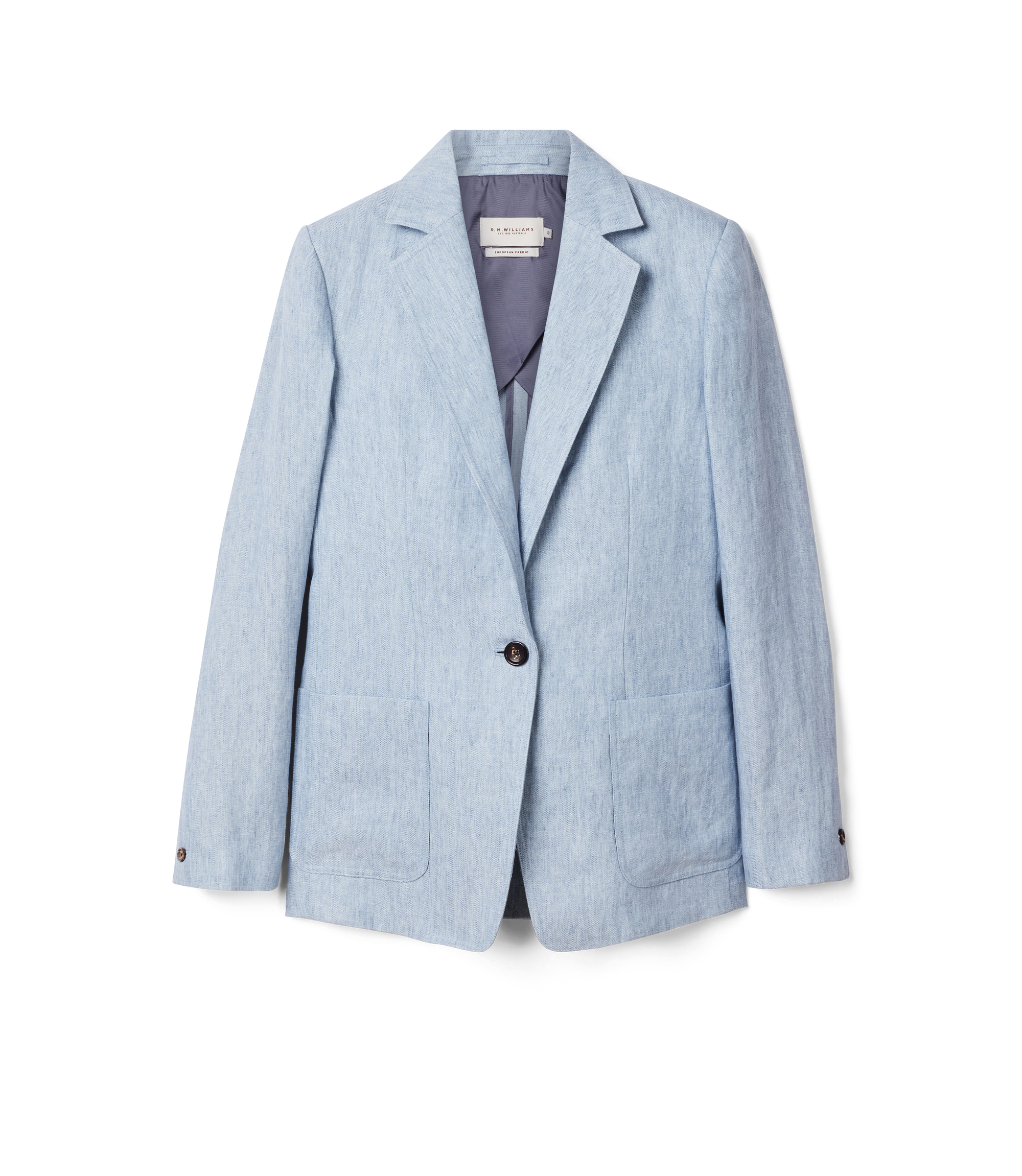 Strahan Linen Blazer - Light Blue