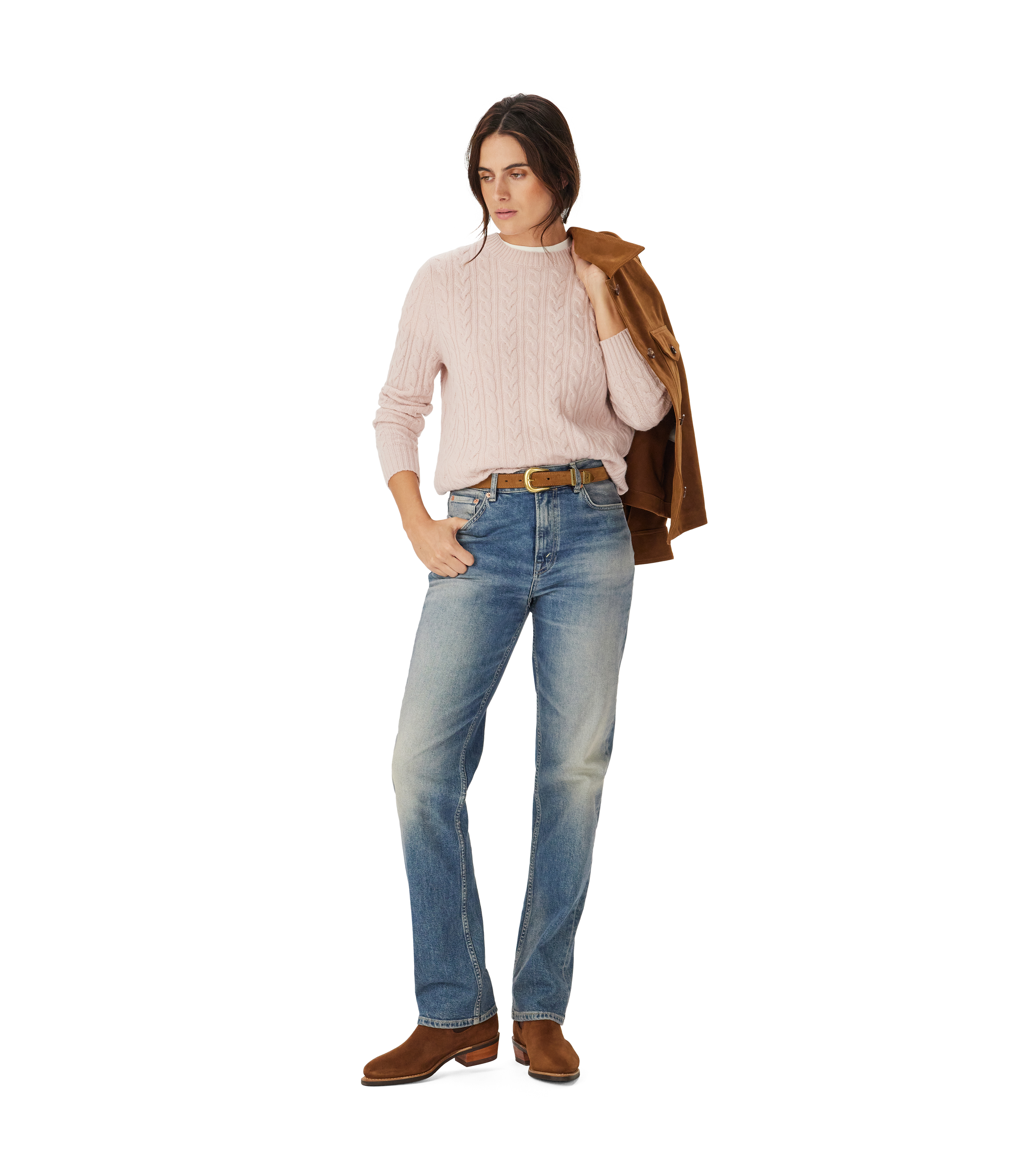 Seaforth Lambswool Cabel Knit - Pink