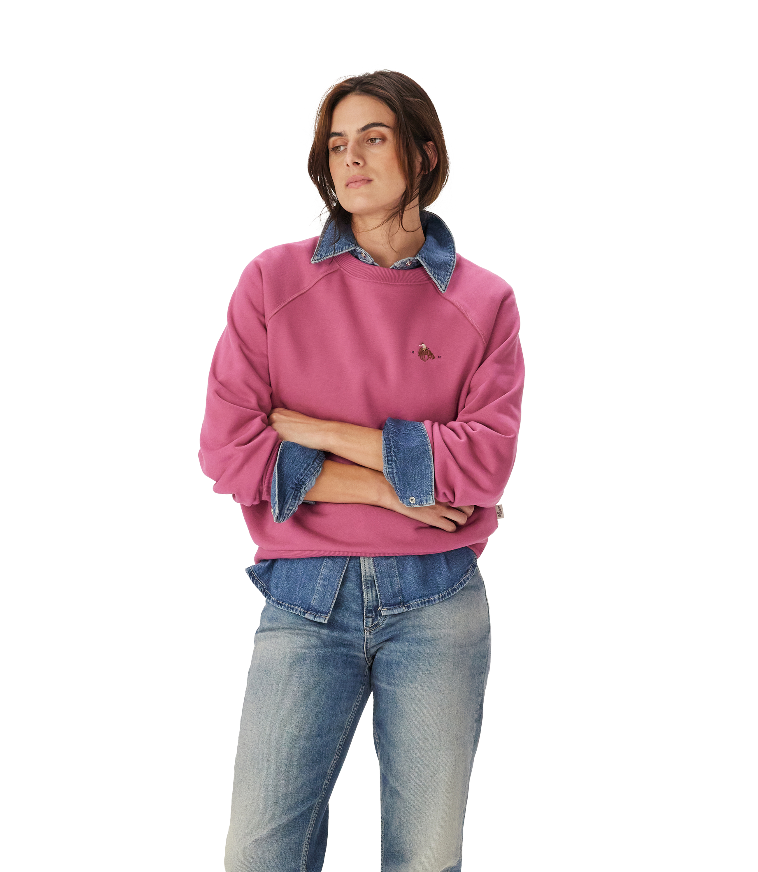 Buck Easy Crew Sweatshirt - Fushia