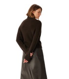 Trail Turtleneck Merino Knit - Chocolate