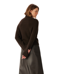 Trail Turtleneck Merino Knit - Chocolate