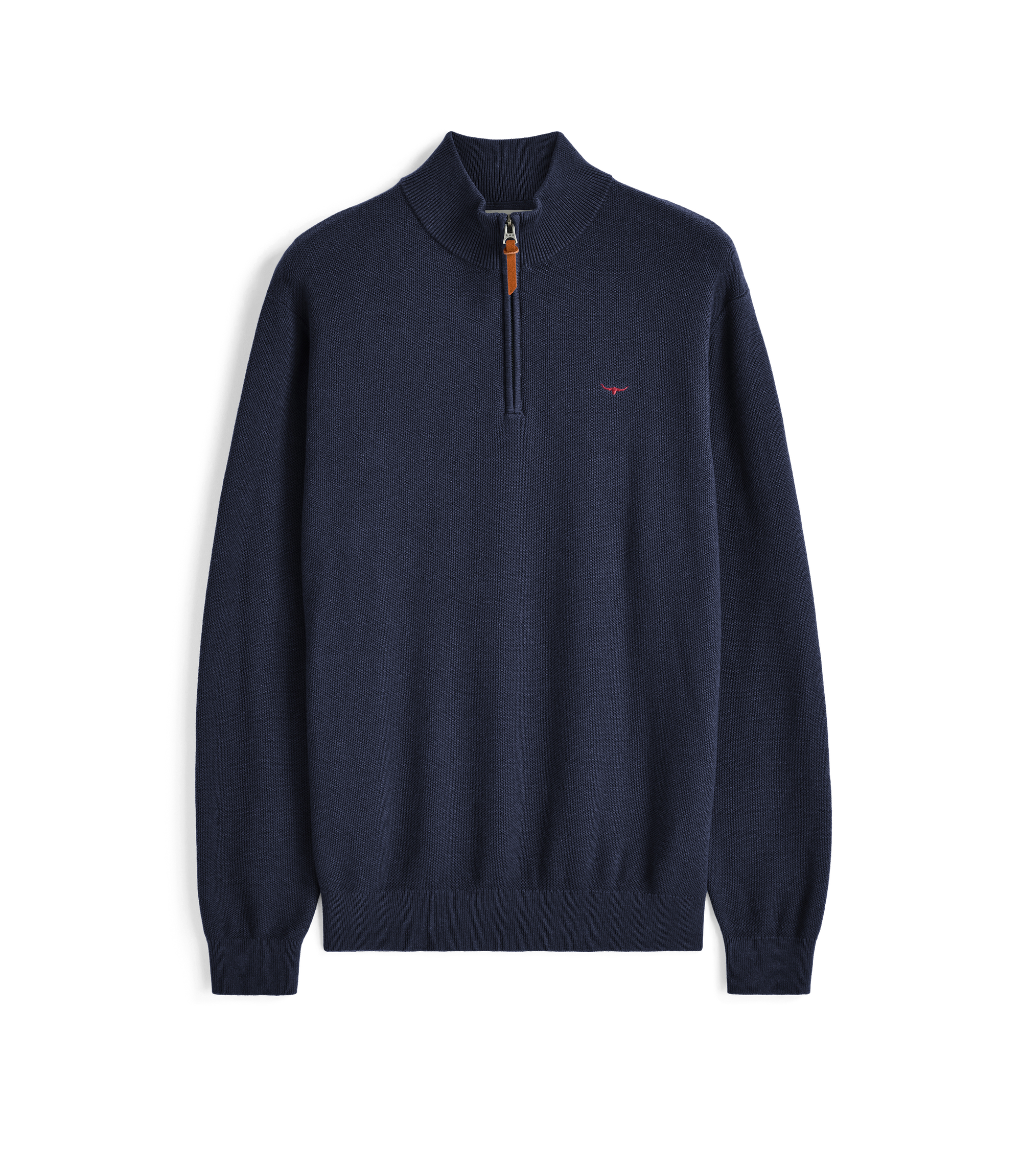 Warner Popcorn Qtr Zip Knit - Blue