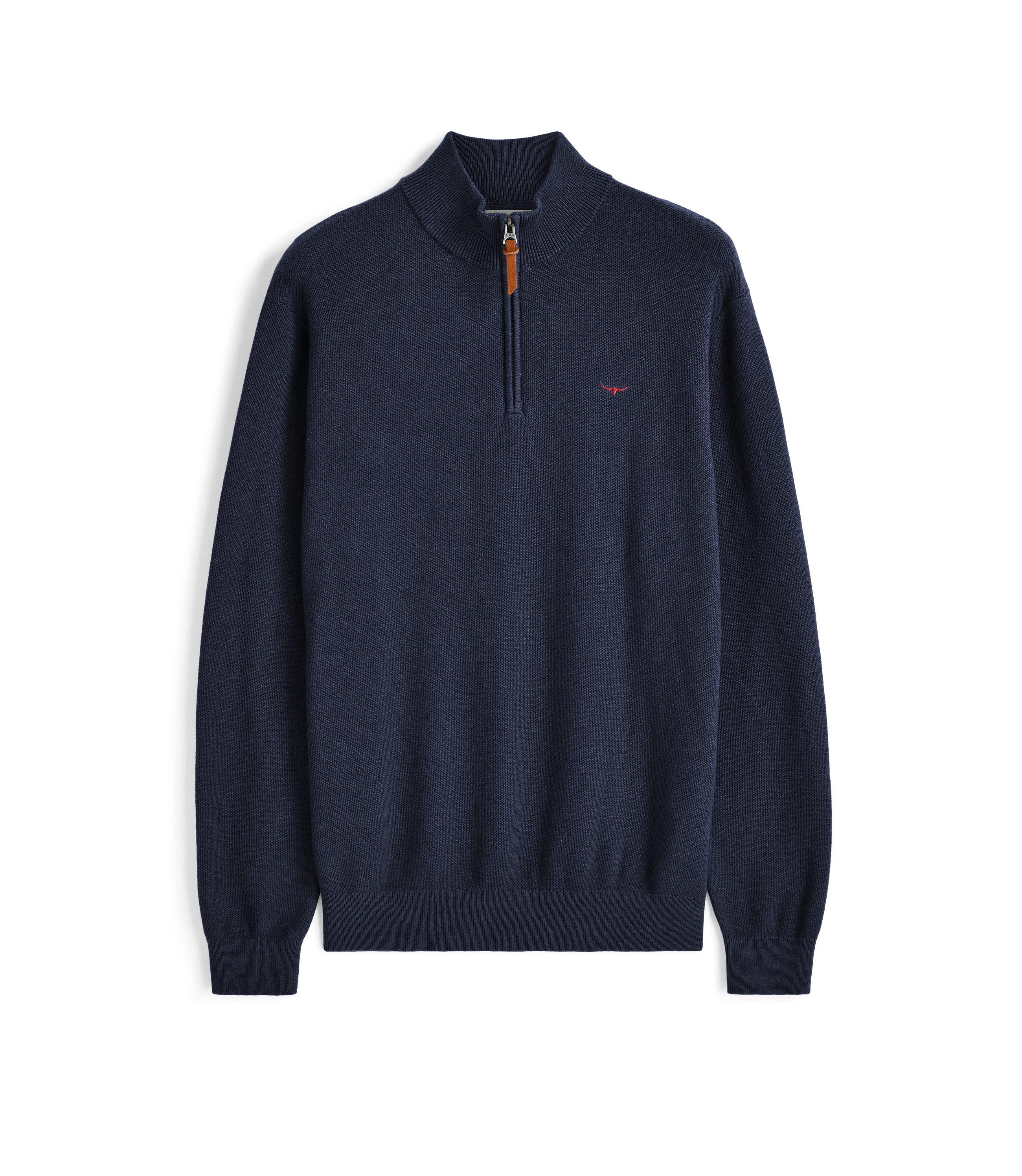 Warner Popcorn Qtr Zip Knit - Blue