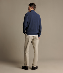 Warner Popcorn Qtr Zip Knit - Blue