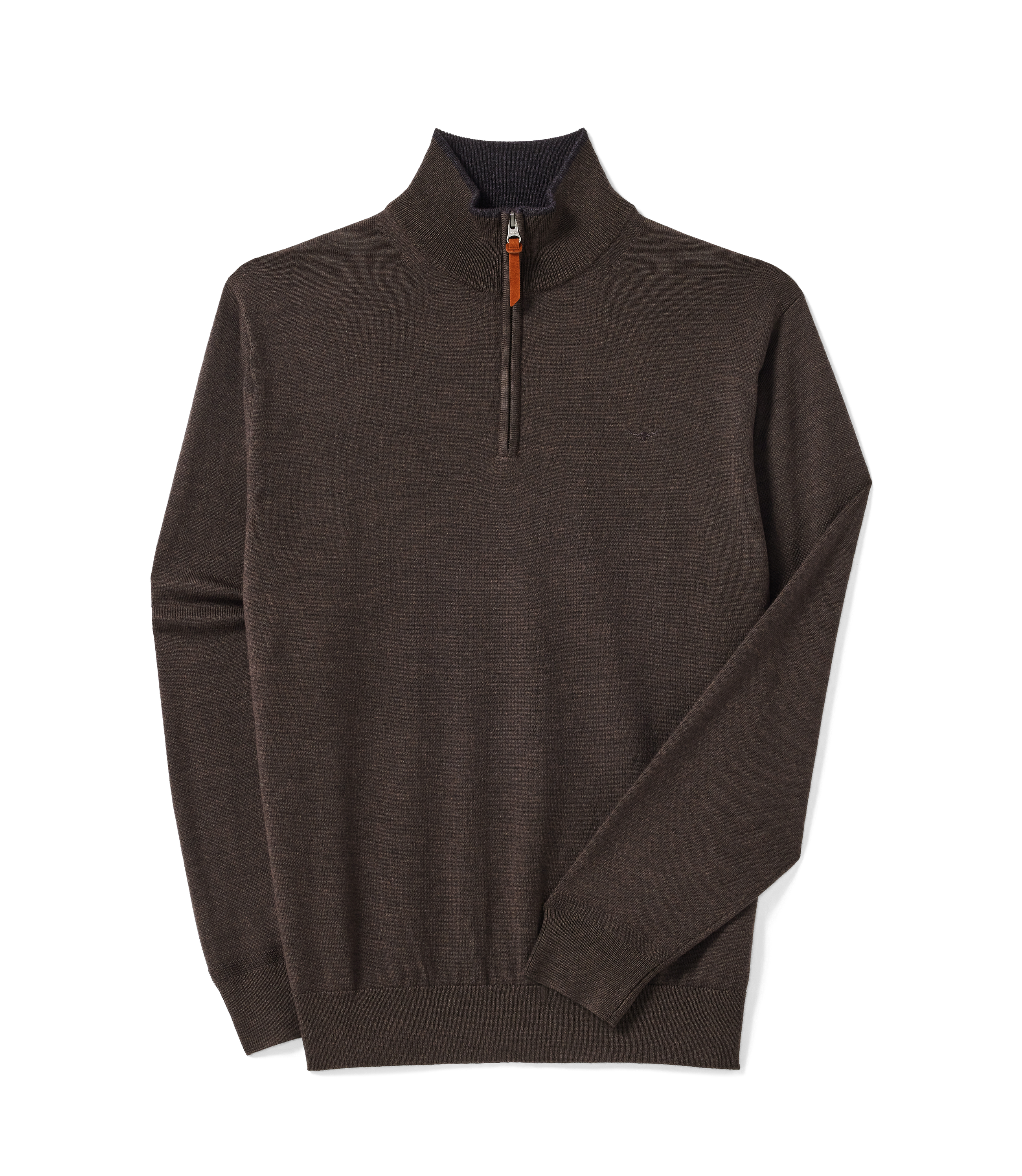 Ernest 1/4 Zip Merino Knit - Chestnut