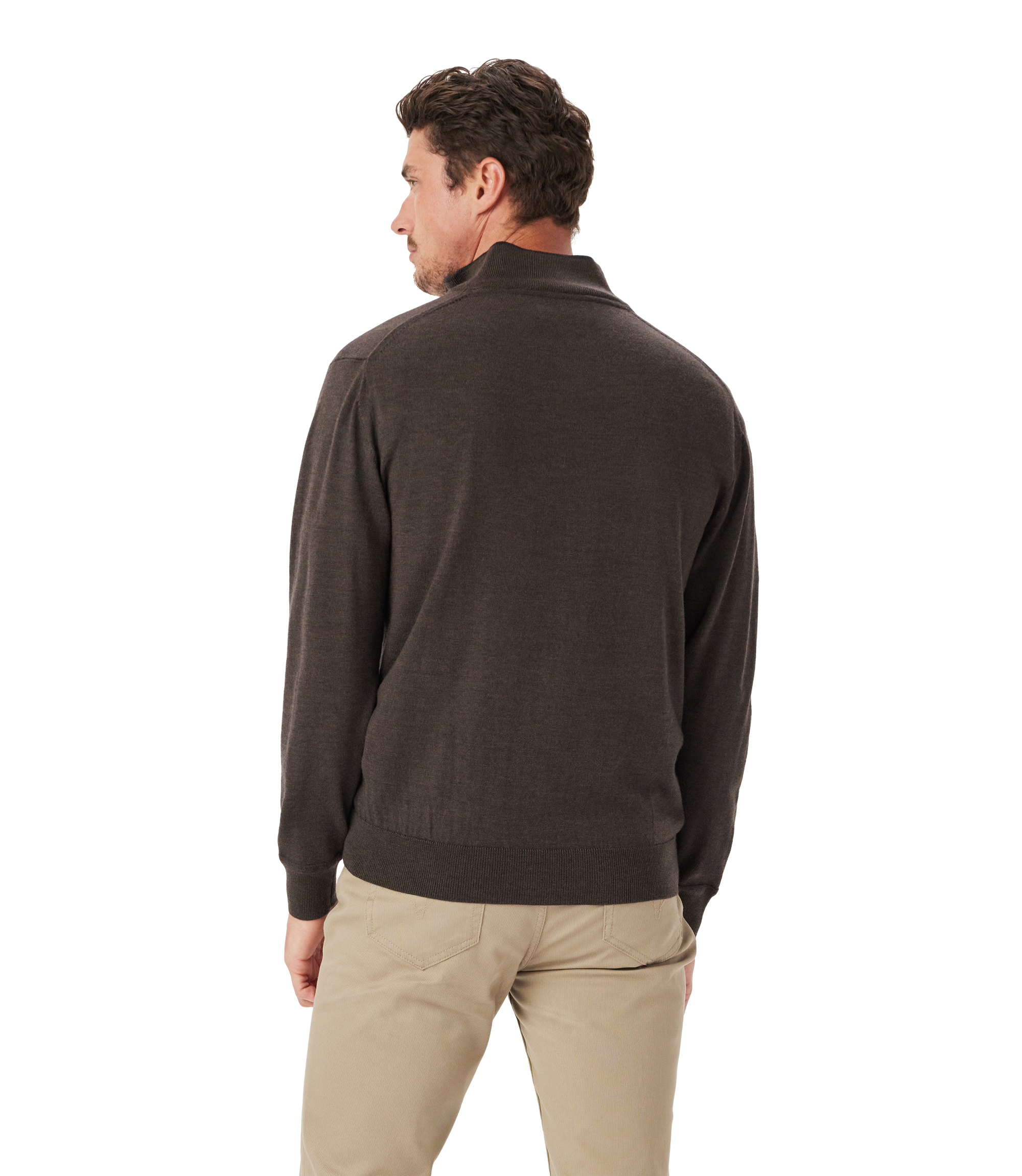 Ernest 1/4 Zip Merino Knit - Chestnut