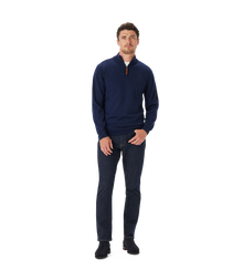 Ernest 1/4 Zip Merino Knit - Navy