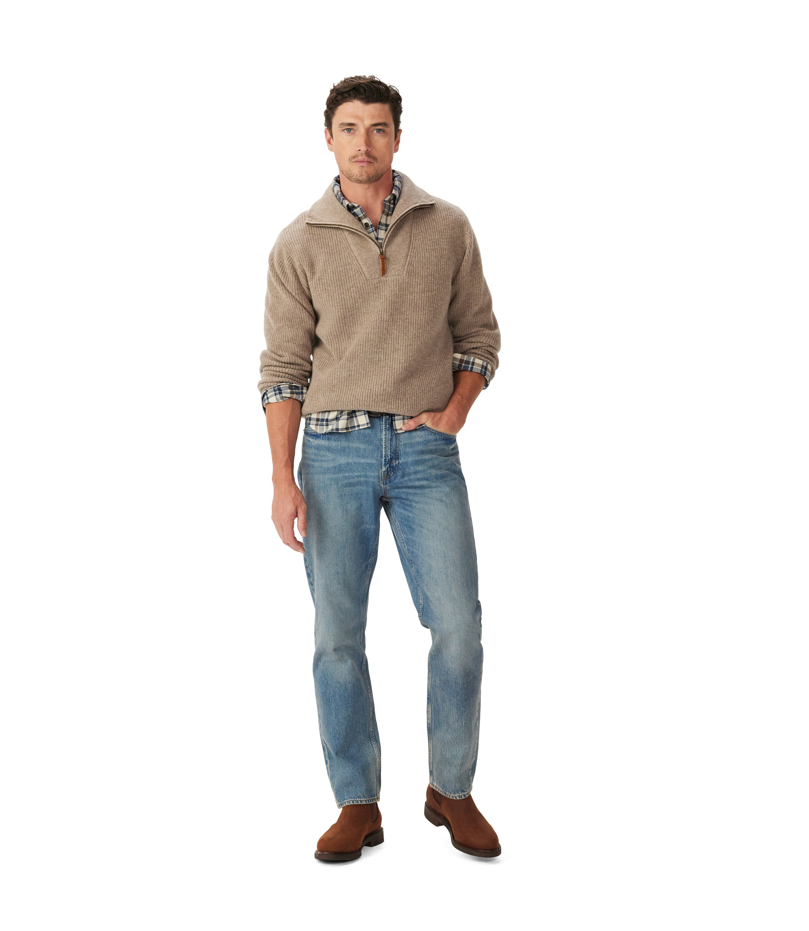 Linton Lambswool 1/4 Zip Knit