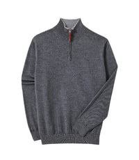Ernest 1/4 zip merino knit - Sea Mist