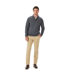 Ernest 1/4 Zip Merino Knit - Sea Mist