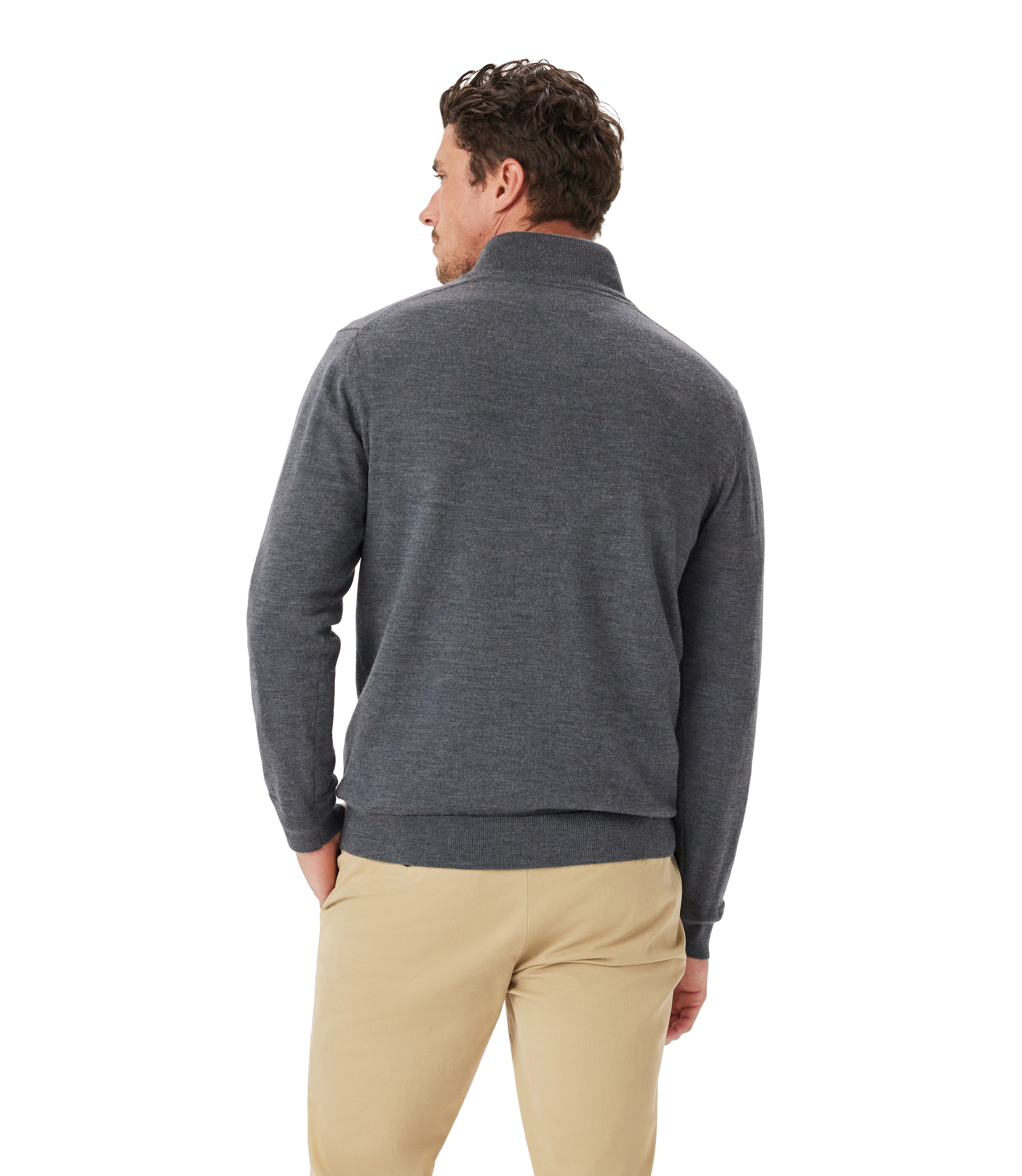 Ernest 1/4 Zip Merino Knit - Sea Mist