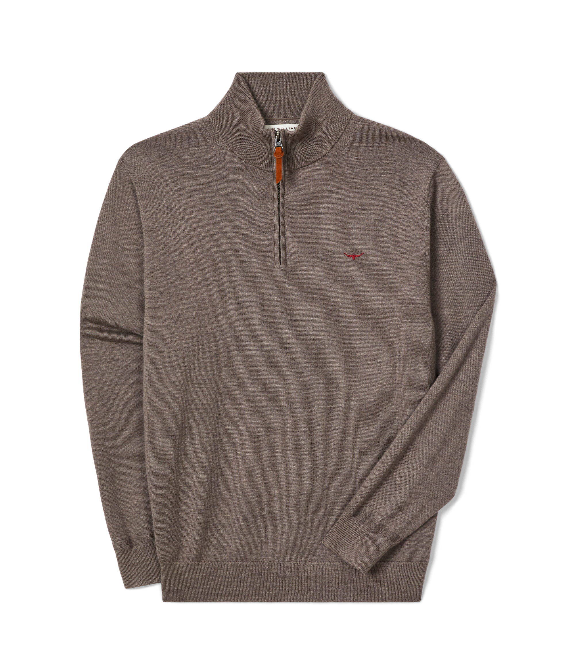 Ernest Merino 1/4 Zip Knit - Nutmeg