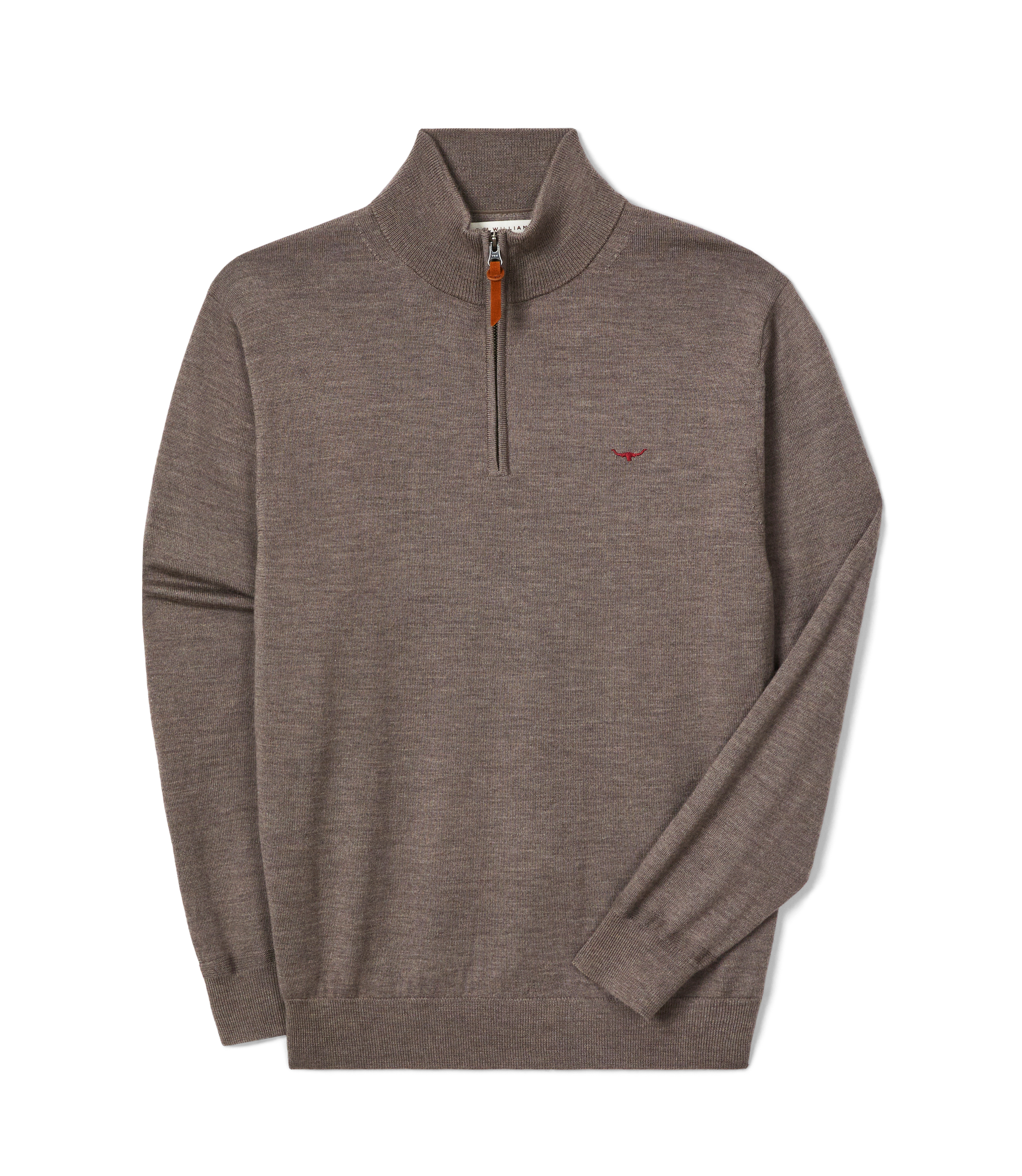 Ernest Merino 1/4 Zip Knit - Nutmeg