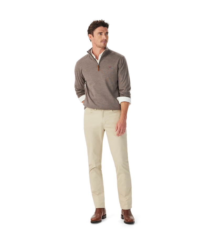 Ernest Merino 1/4 Zip Knit - Nutmeg