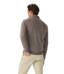 Ernest Merino 1/4 Zip Knit - Nutmeg