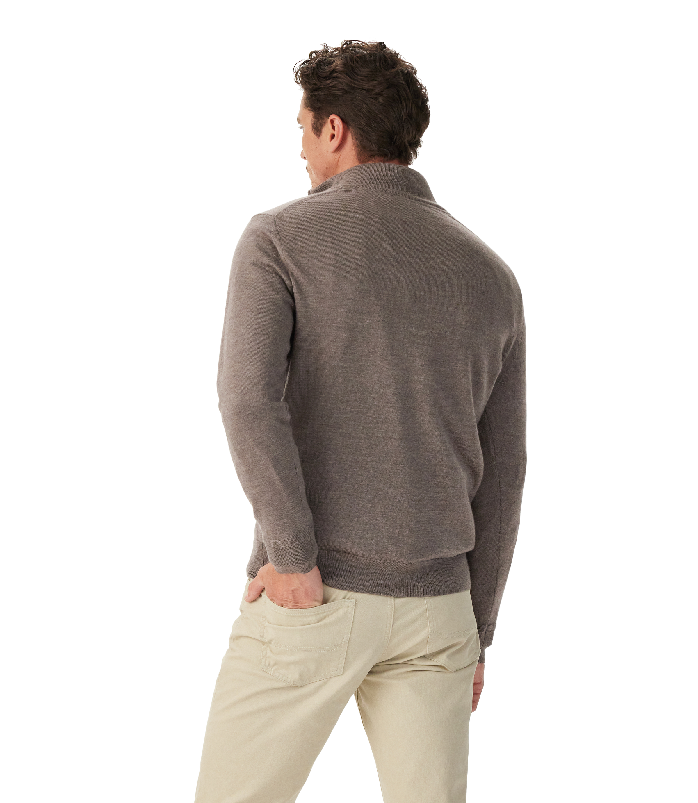 Ernest Merino 1/4 Zip Knit - Nutmeg