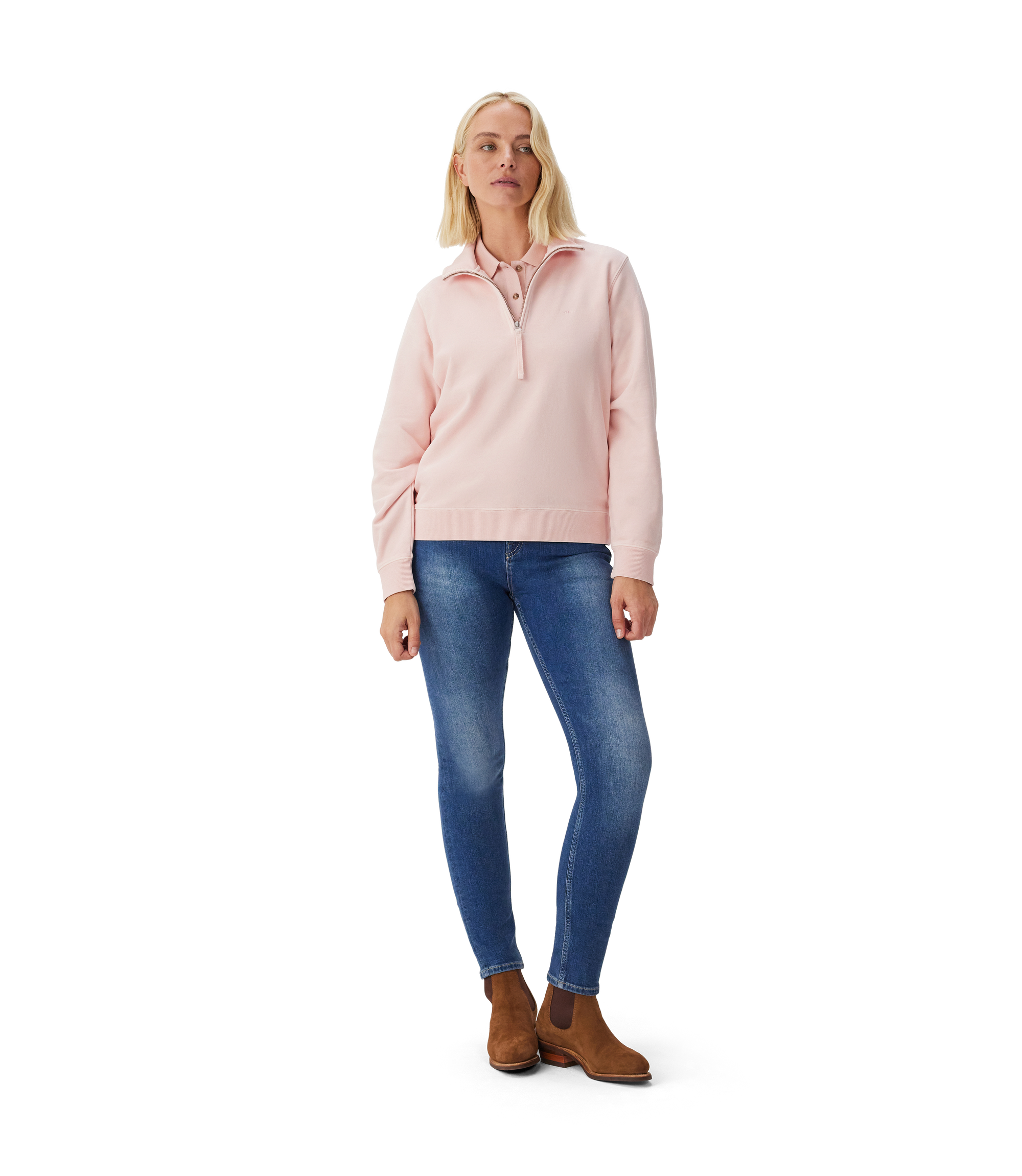 Trickett 1/4 Zip - Rose Smoke