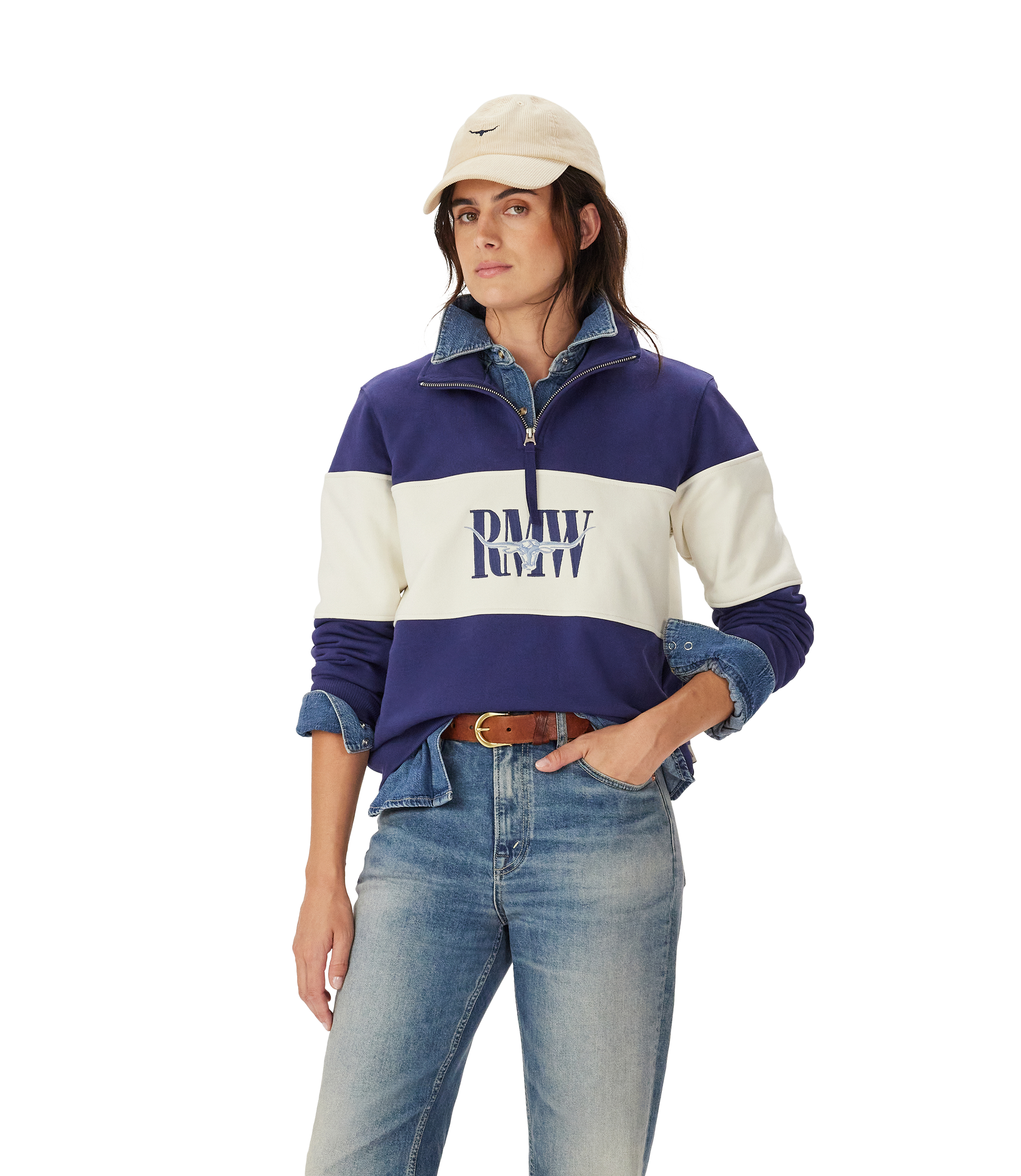 Trickett Panel Sweatshirt - French Navy