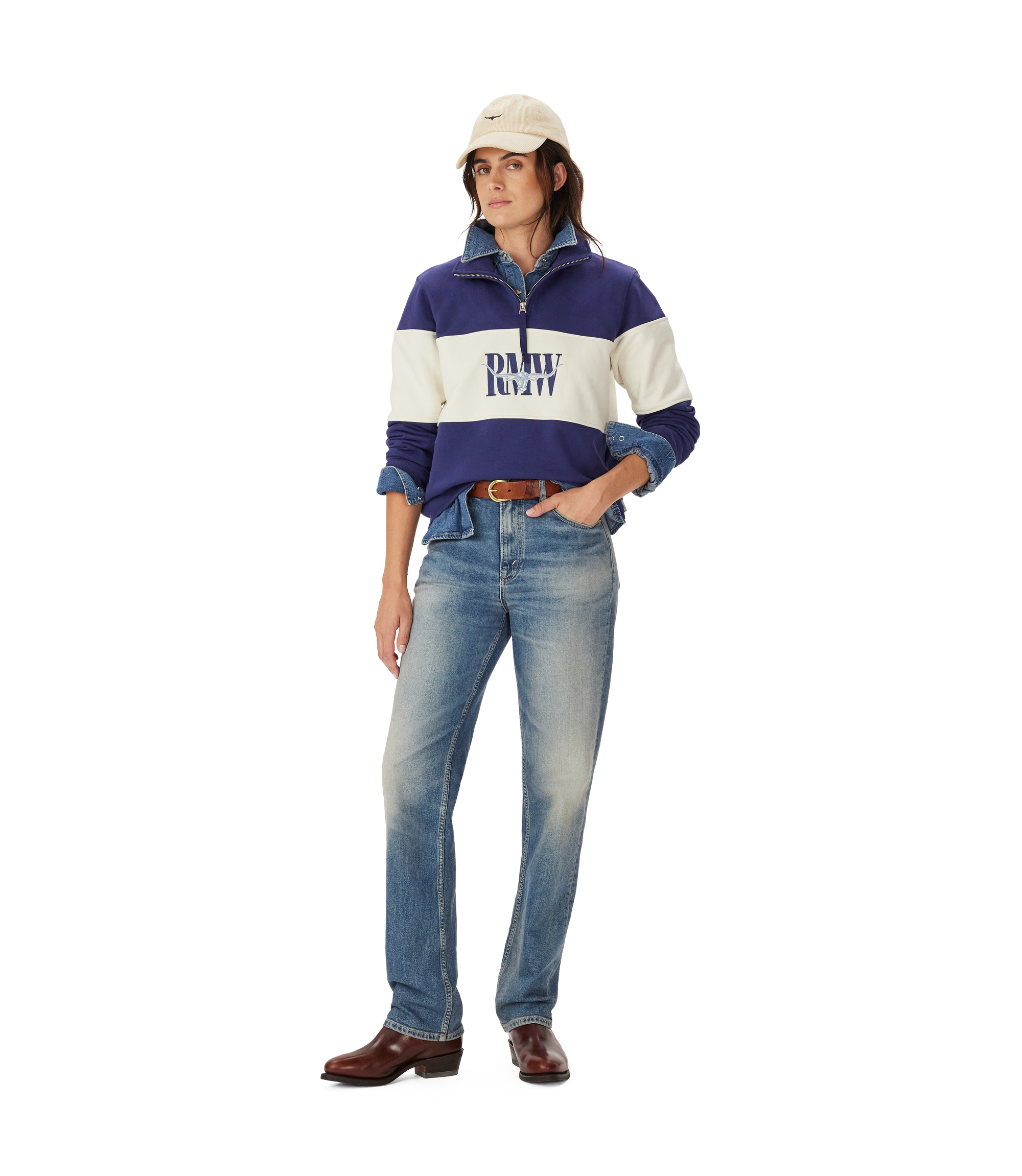 Trickett Panel Sweatshirt - French Navy