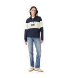 Trickett Panel Sweatshirt - Navy Ivory