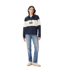 Trickett Panel Sweatshirt - Navy Ivory