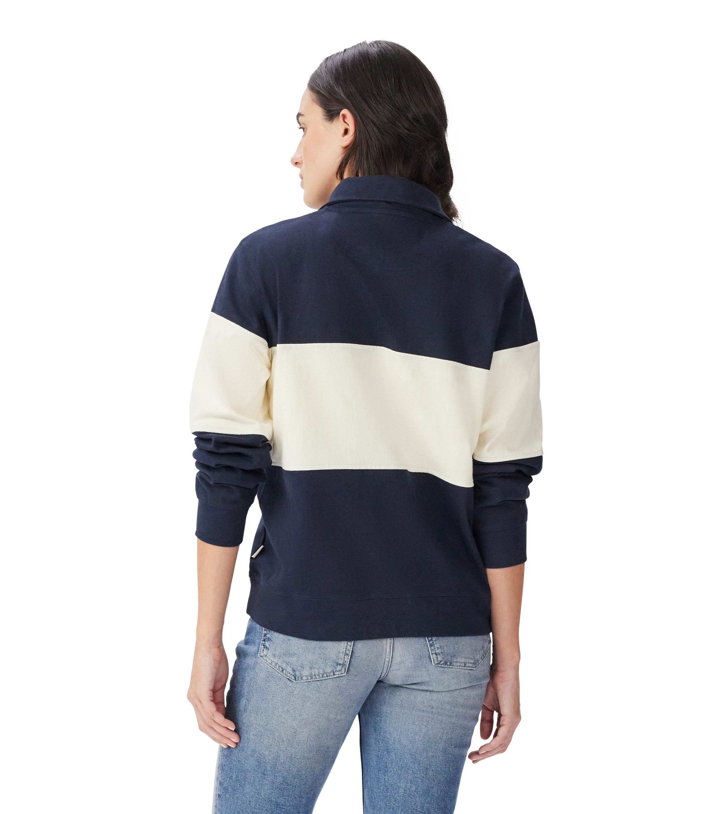 Trickett Panel Sweatshirt - Navy Ivory
