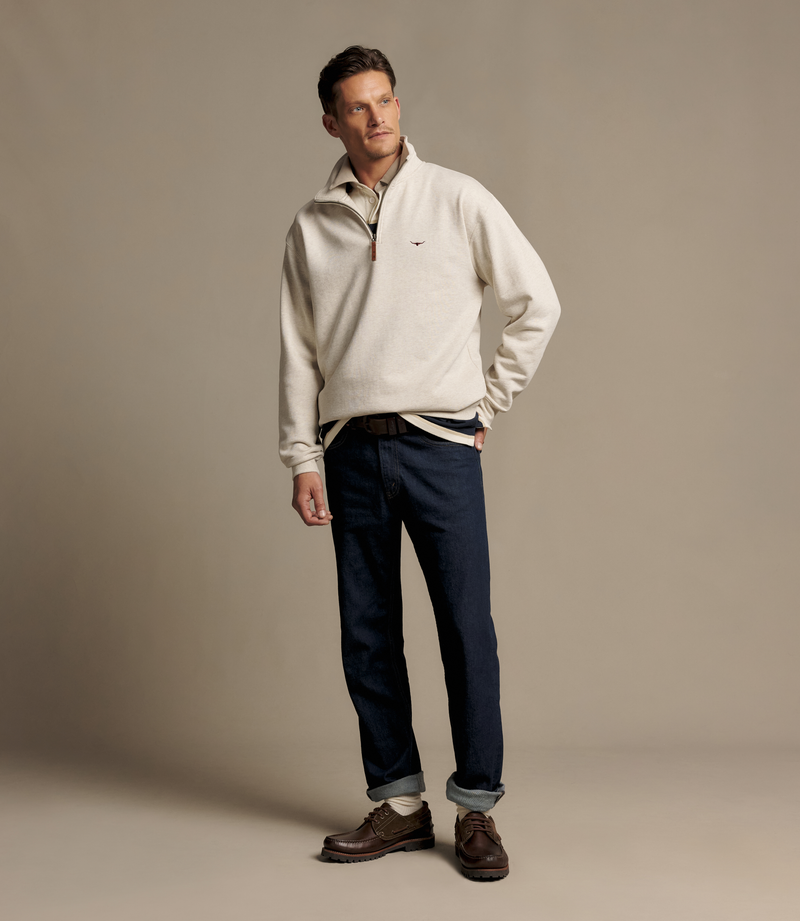 Mulyungarie Quarter-Zip Sweatshirt - Ecru Marle