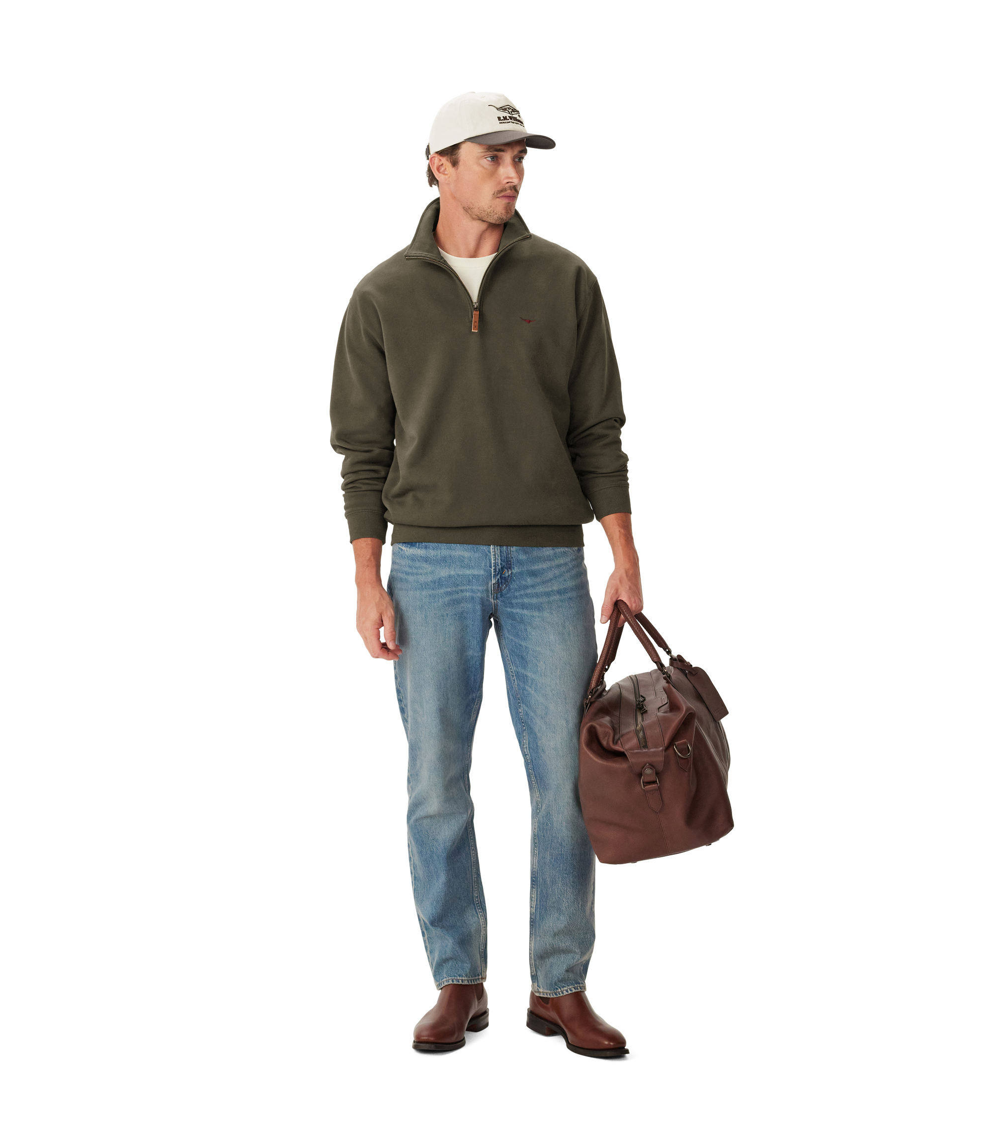 Mulyungarie 1/4 Zip Sweatshirt - Dark Olive
