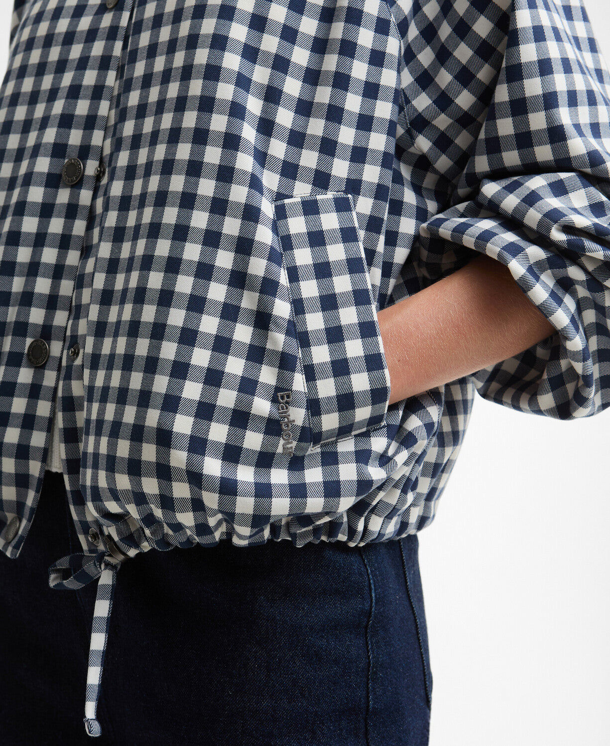 Barbour Ovingham Casual Jacket - Gingham Navy / Neutral