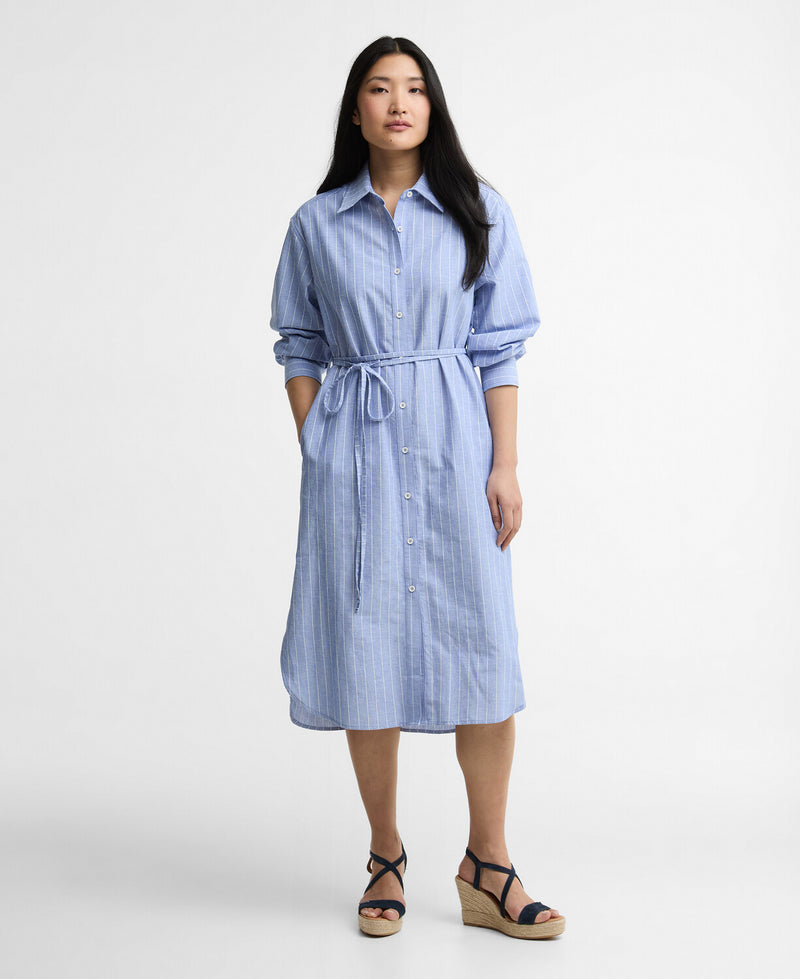 Avon Midi Dress - Chambray / White Stripe