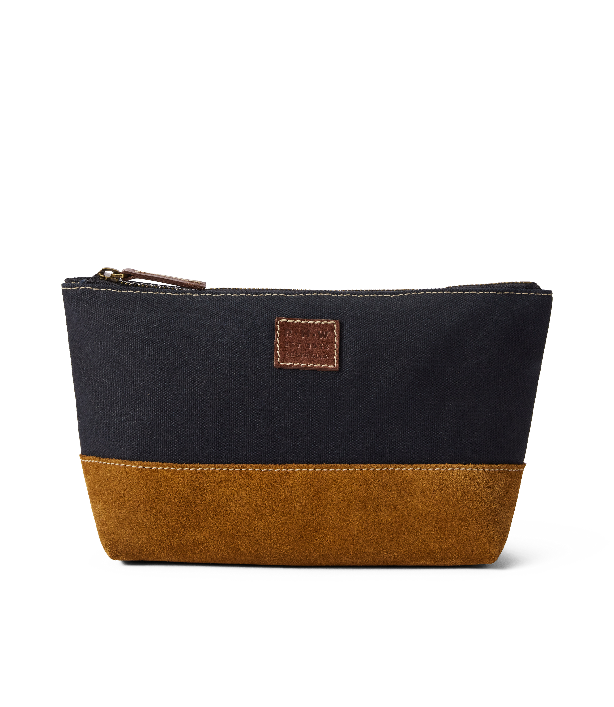 Tasman Zip Pouch - Navy/Tan