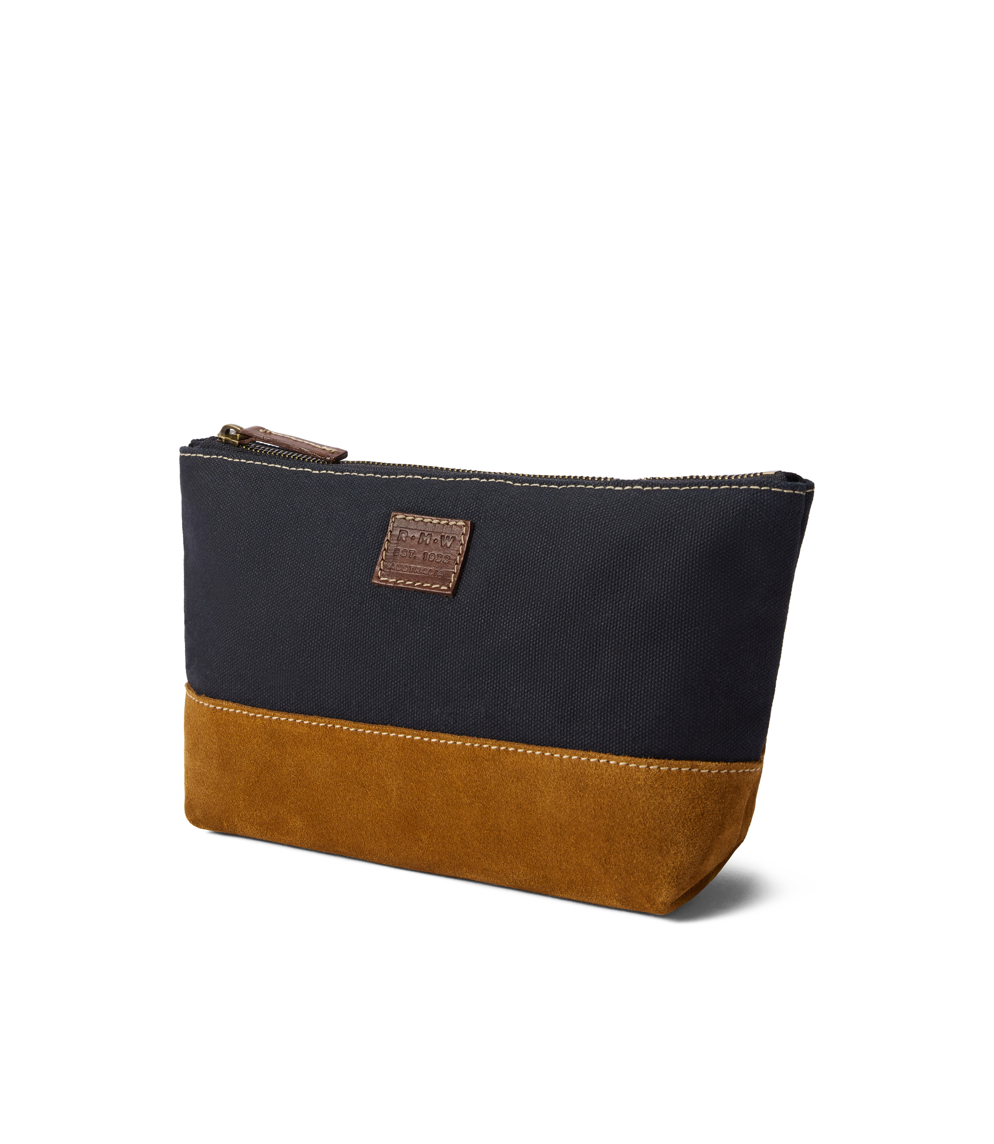 Tasman Zip Pouch - Navy/Tan