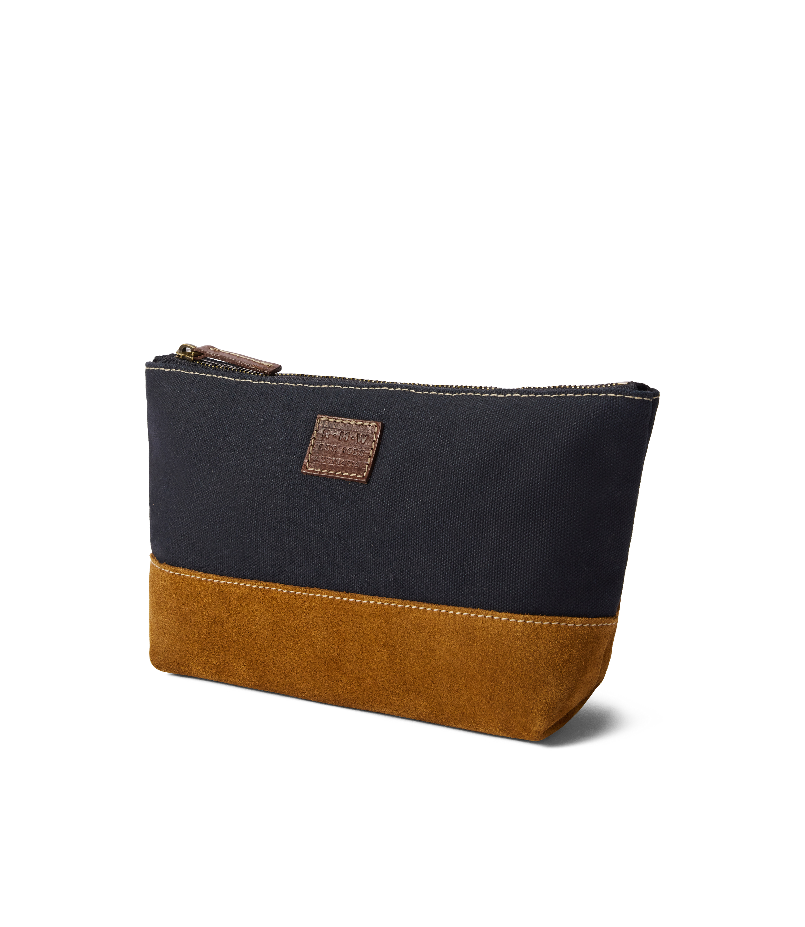 Tasman Zip Pouch - Navy/Tan