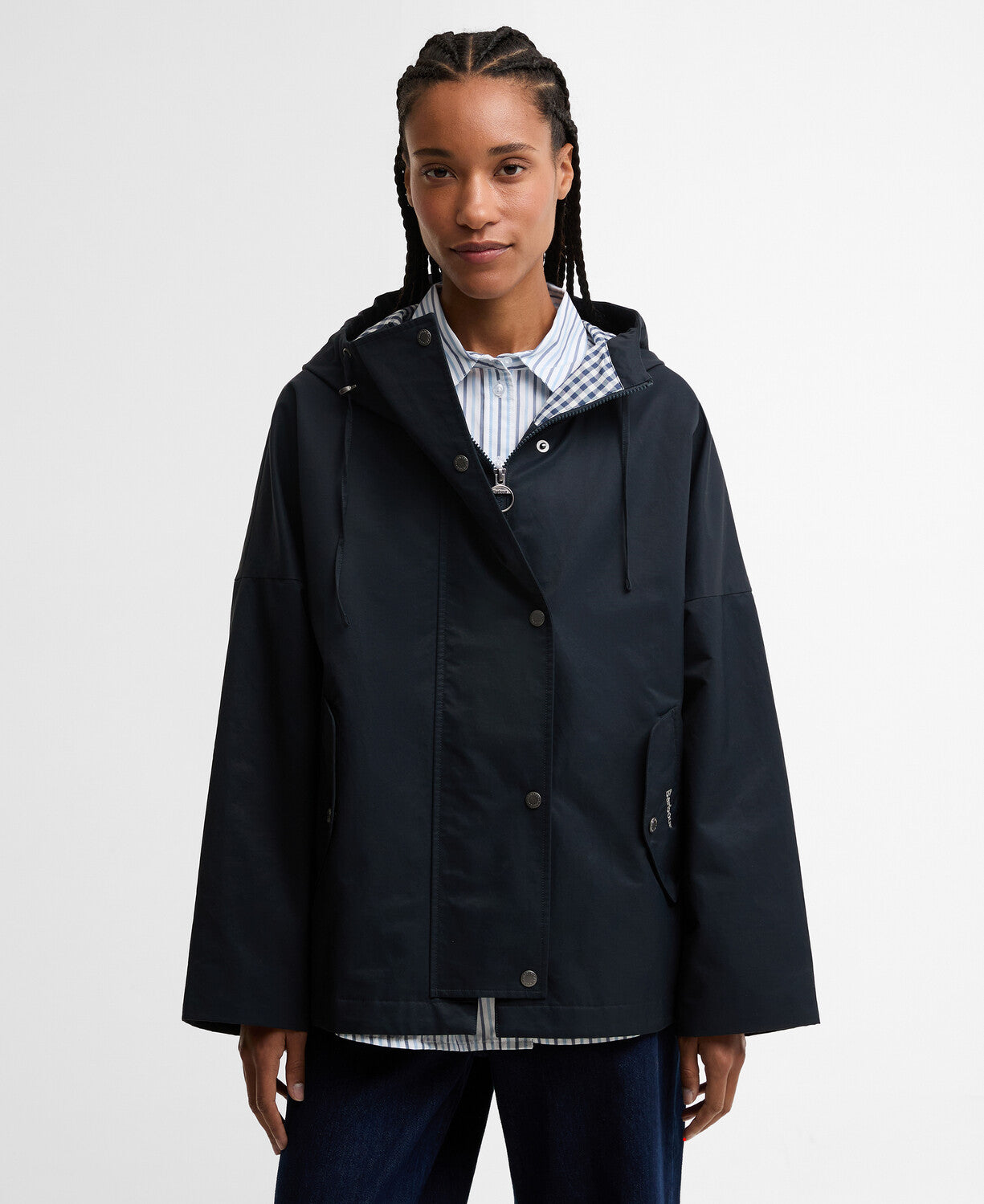 Kingswood Showerproof Jacket - Dark Navy / Gingham
