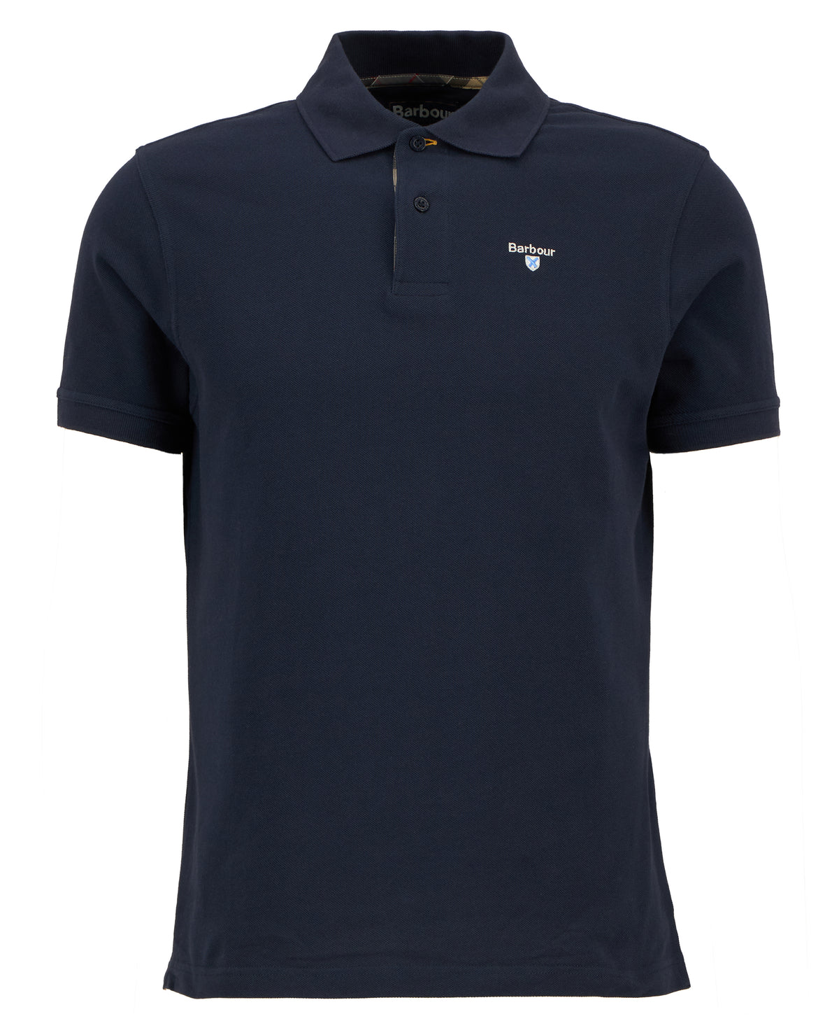 Tartan Pique Polo Shirt - Navy
