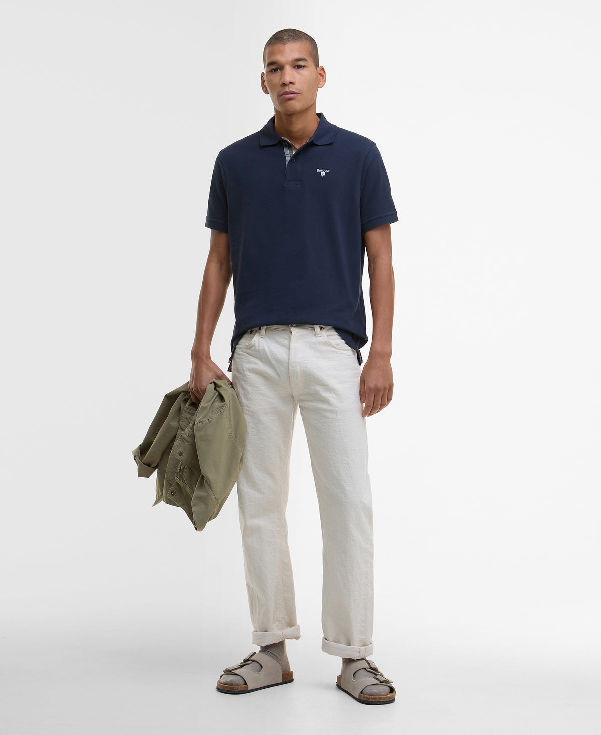 Tartan Pique Polo Shirt - Navy