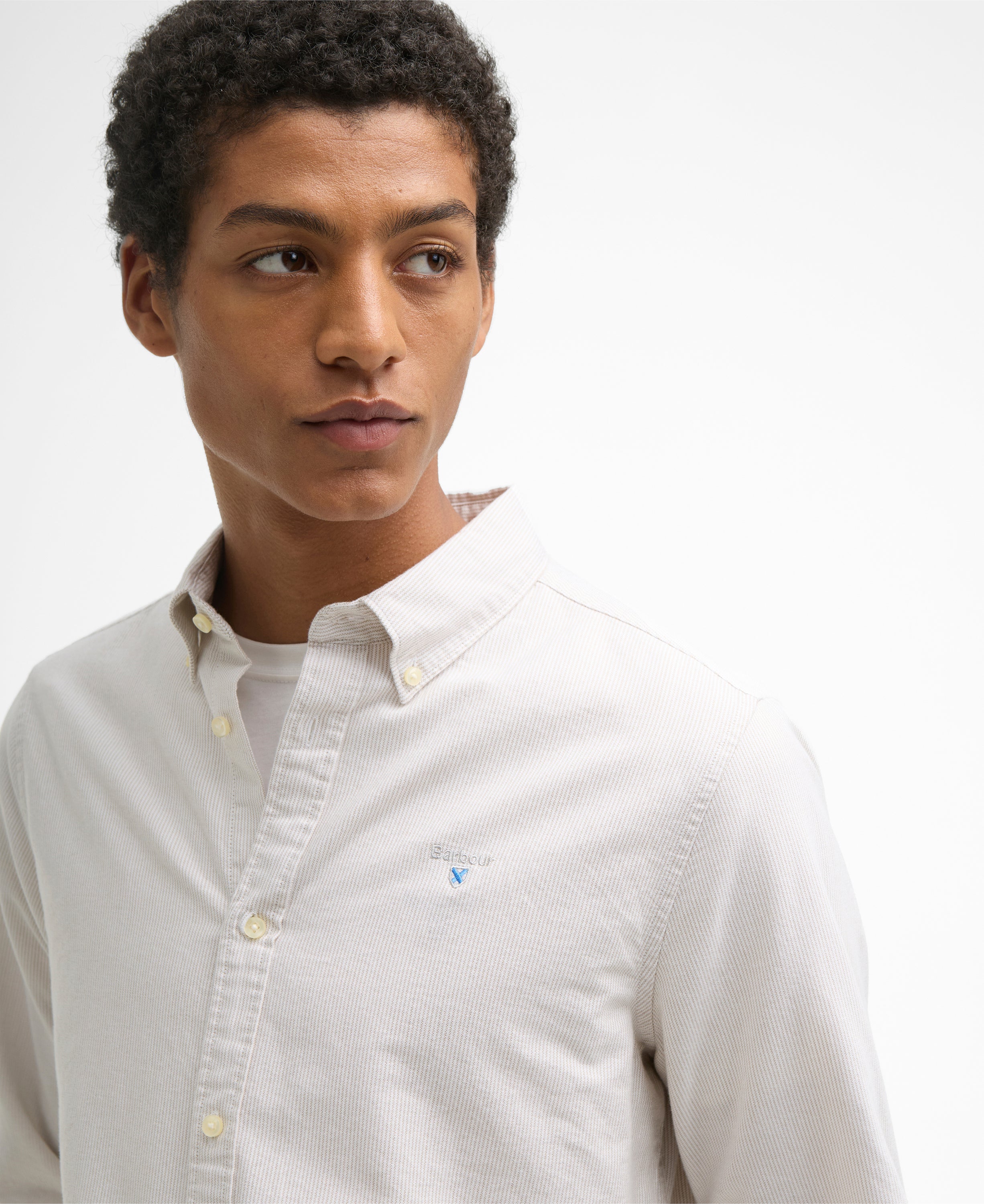 Barbour Striped Oxtown Tailored Shirt - Stone